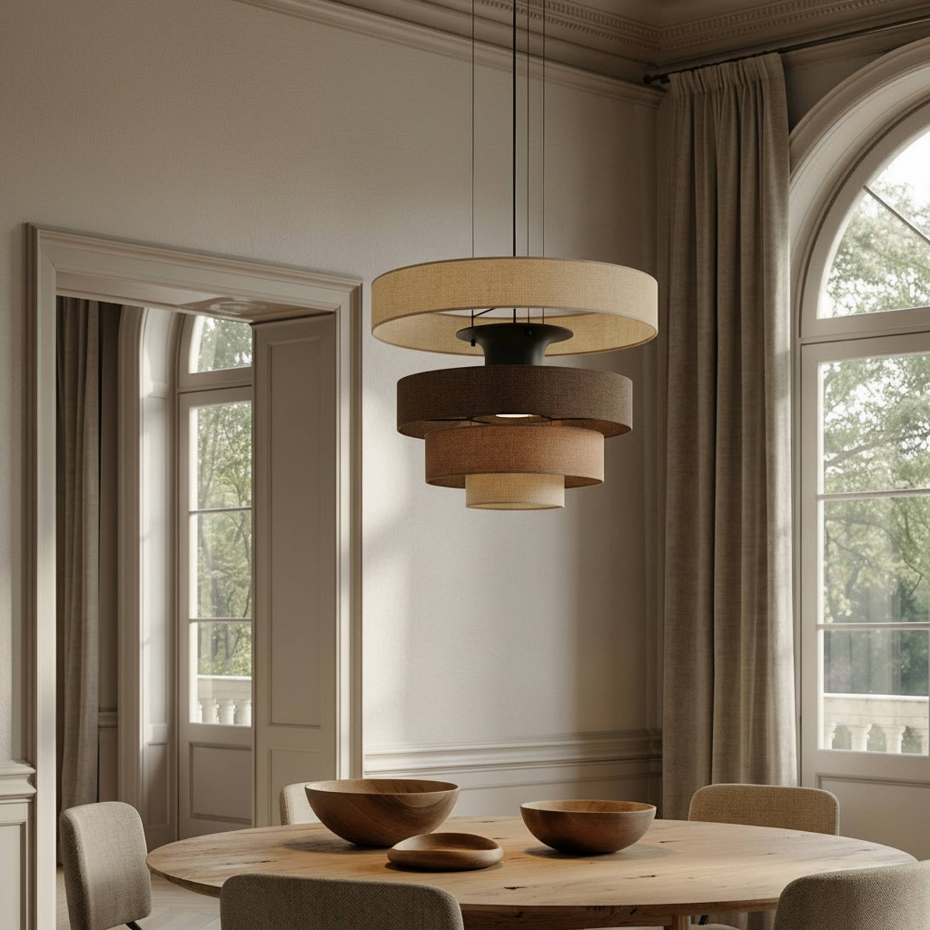Suspension en textile moderneLED, Peldano