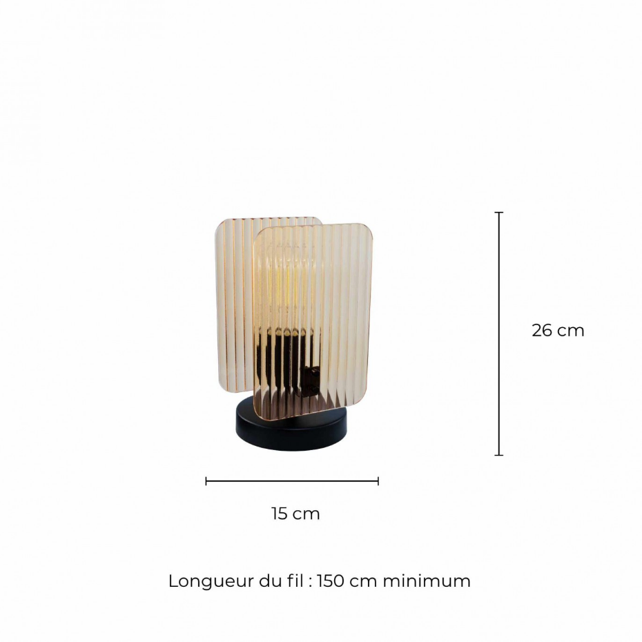 Lampe à poser en verre et métal, BOSCA