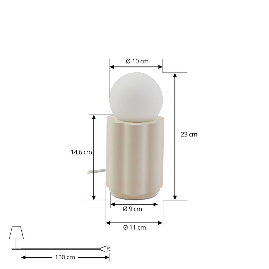 Lampe à poser en plâtre moderne, Nielson