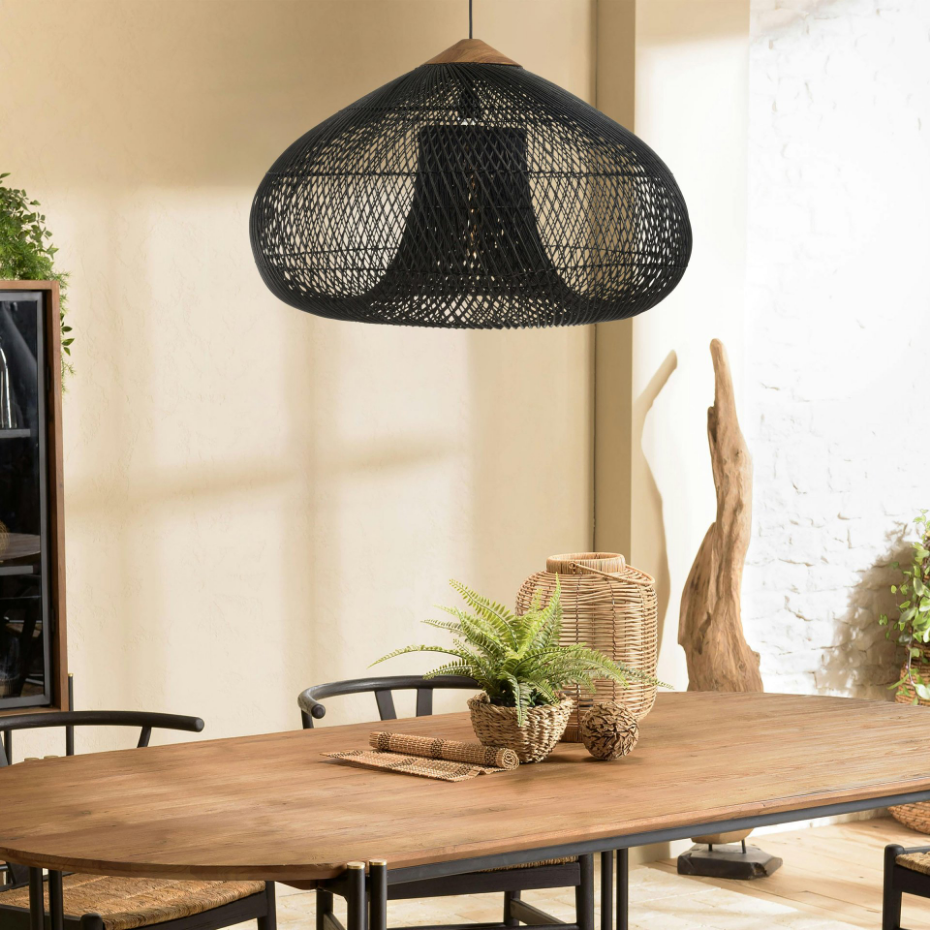 Suspension entonnoir en rotin 80cm FOLELLI