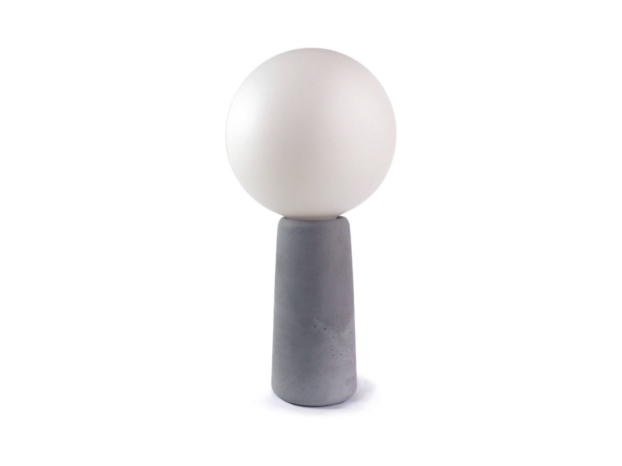 Lampe à poser béton ampoule effet procelaine - PHARE
