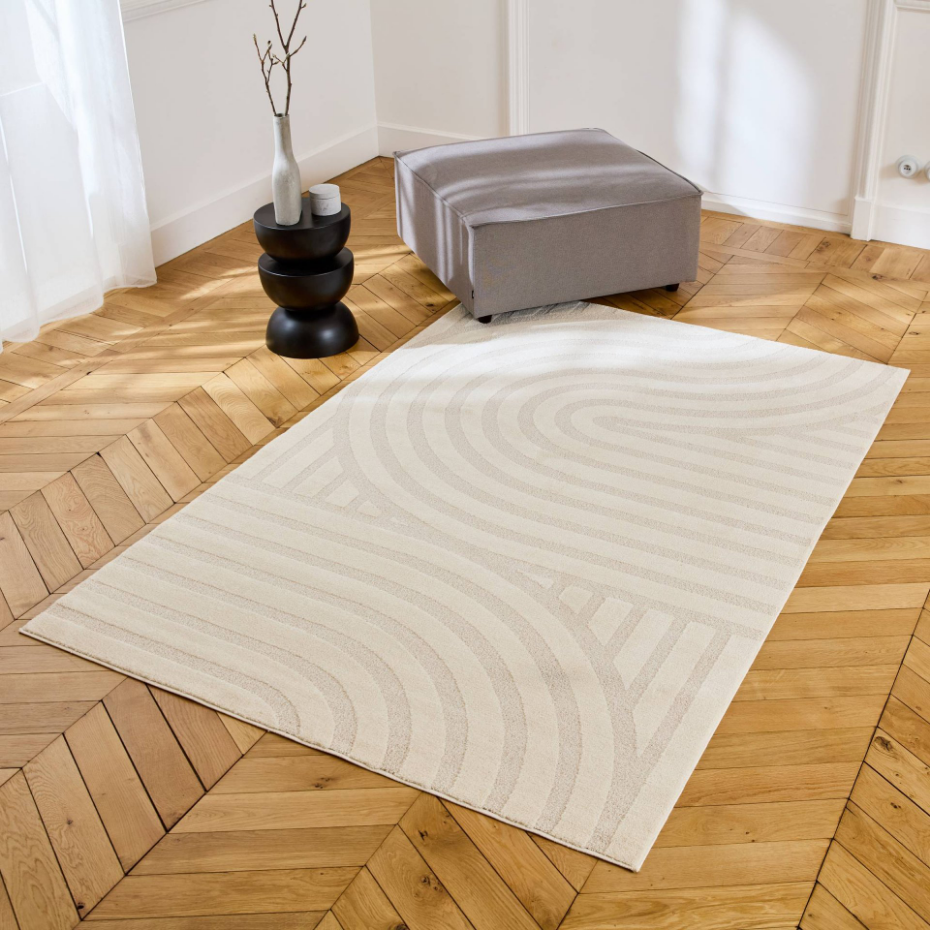 Tapis intérieur motifs arches crème BLAKE
