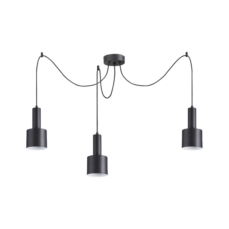 Suspension Holly Métal Noir 3 Lampes