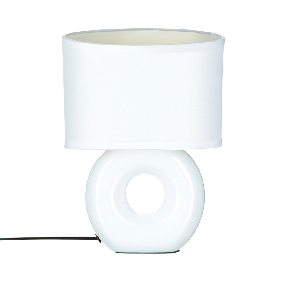 Lampe à poser grès et coton BARU