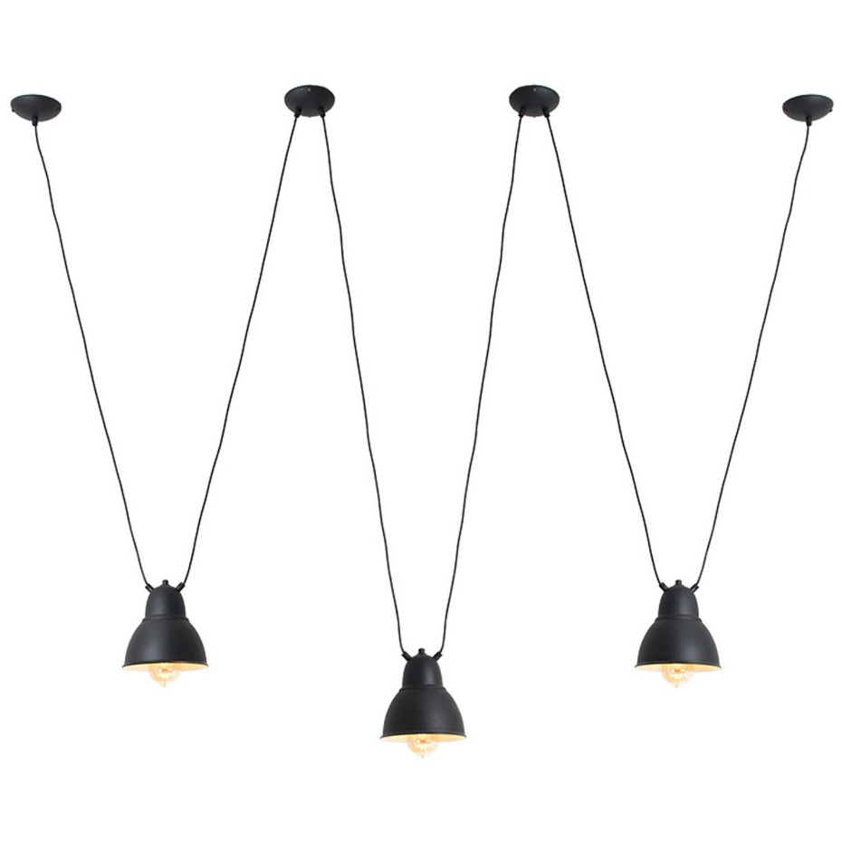 Suspension trois lampes en acier Coben