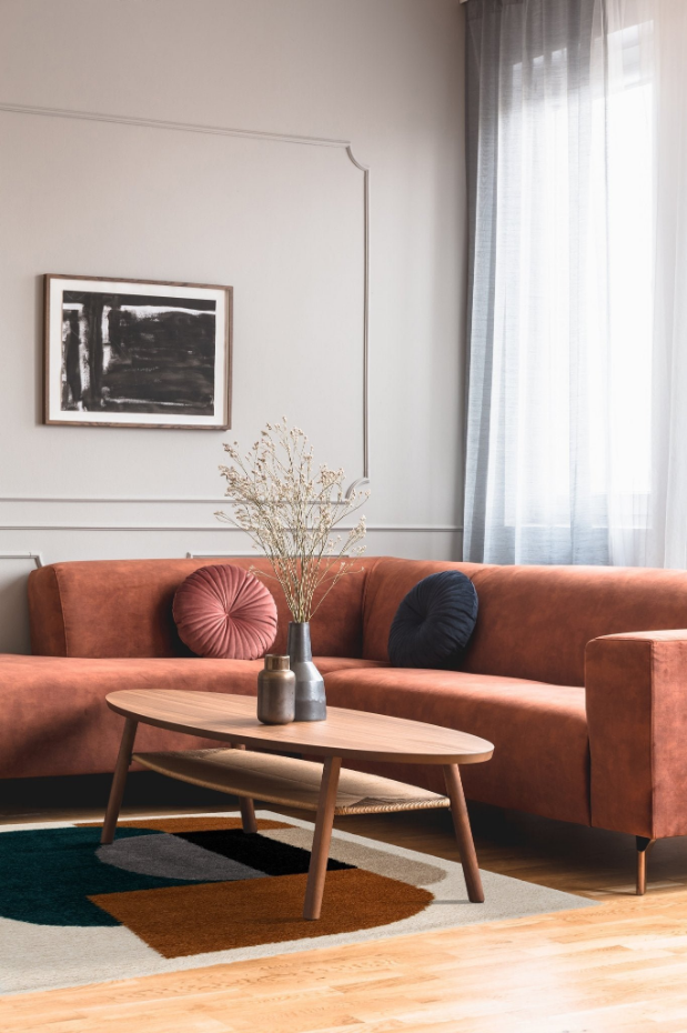 Tapis à poils longs design tons chauds GATSBY