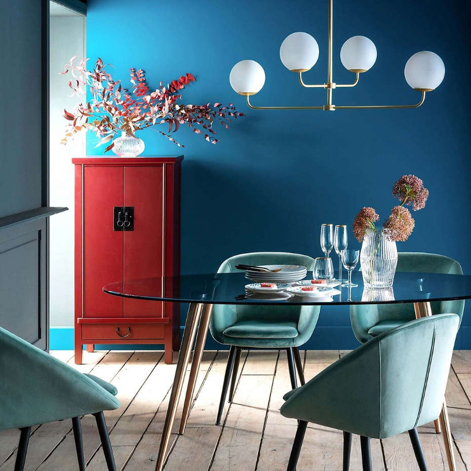 Suspension laiton et verre opaline, Moricio
