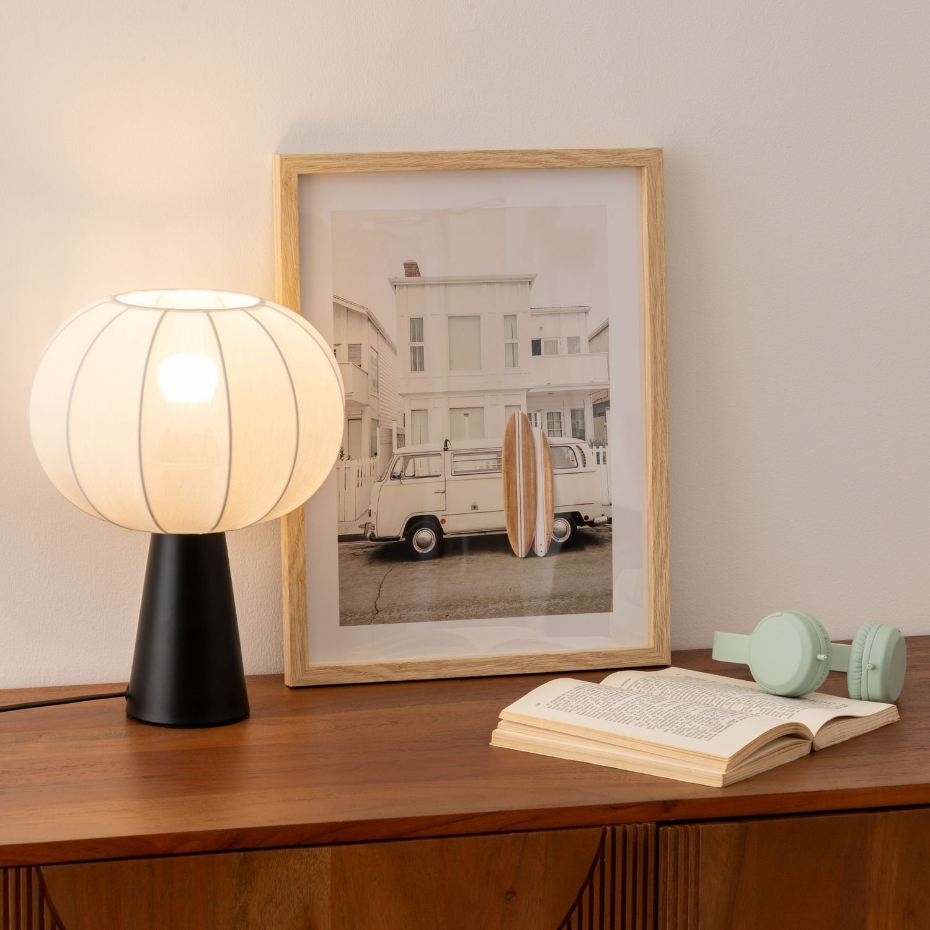 Lampe à poser en métal et coton TOBIE