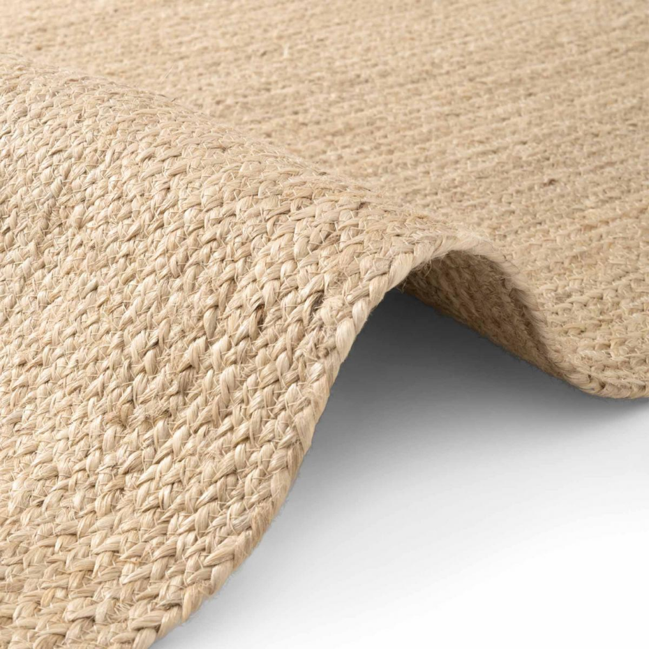 Tapis salon motif simple, JUTE L tissé main, design chaleureux