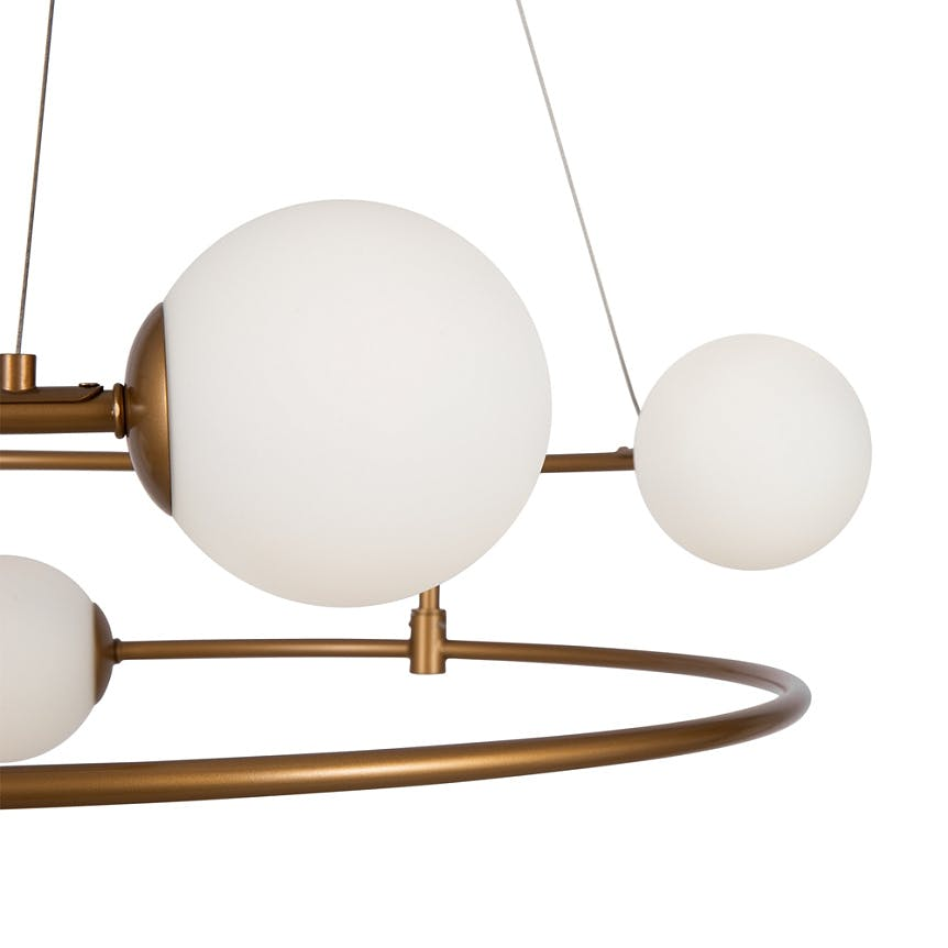Suspension moderne - 4 globes sur structure spirale DELTONA