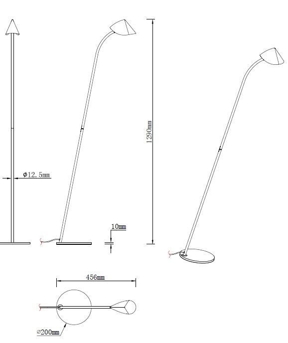 Lampadaire design en métal, CAPUCCINA