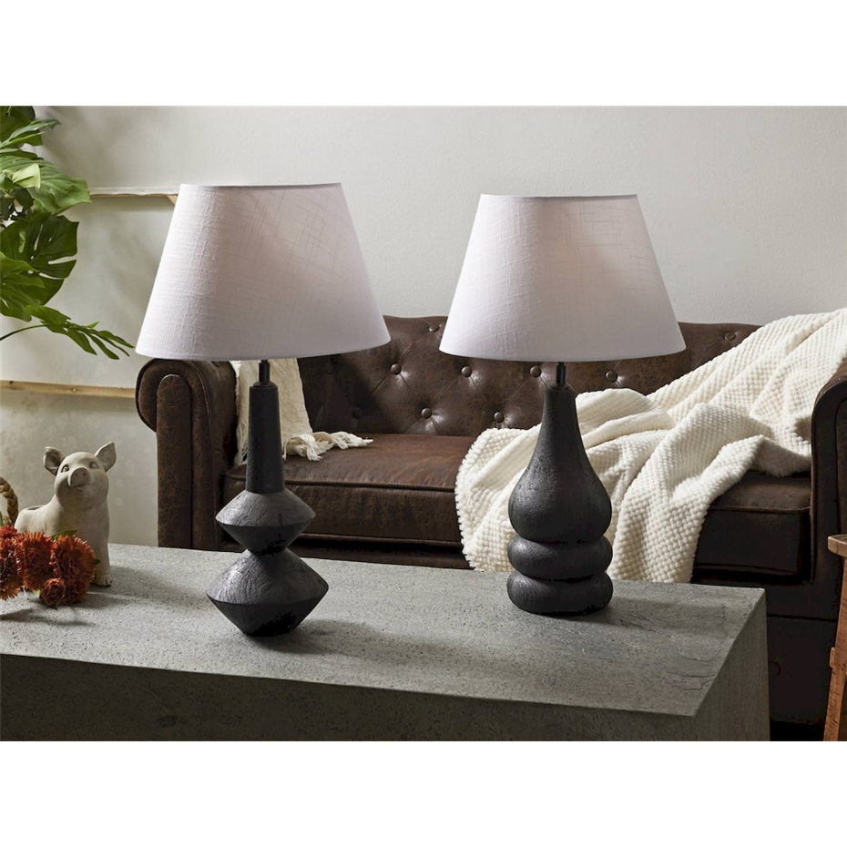 Lampe de table en bois forme ronde