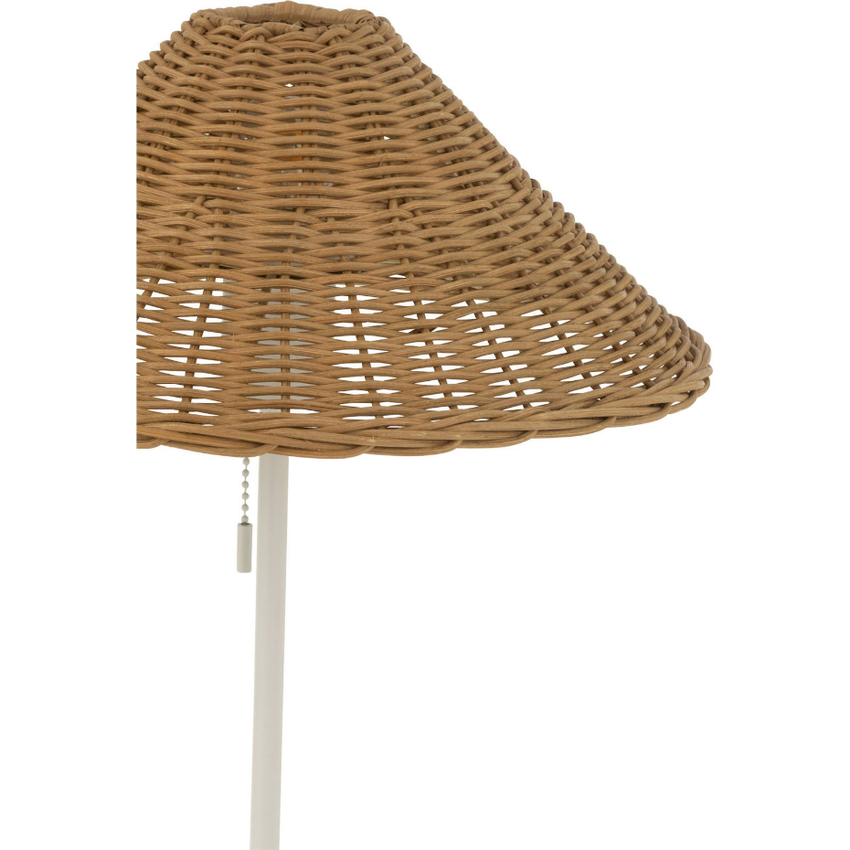 Lampe de salon en métal et rotin rond style bohème chic