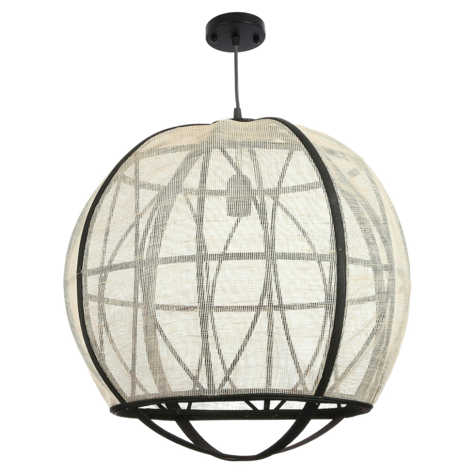 Suspension boule en toile blanche 50 cm