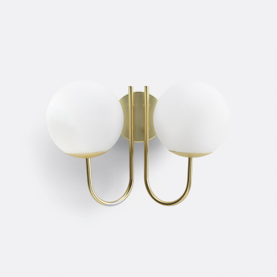 Applique laiton et verre opaline Moricio