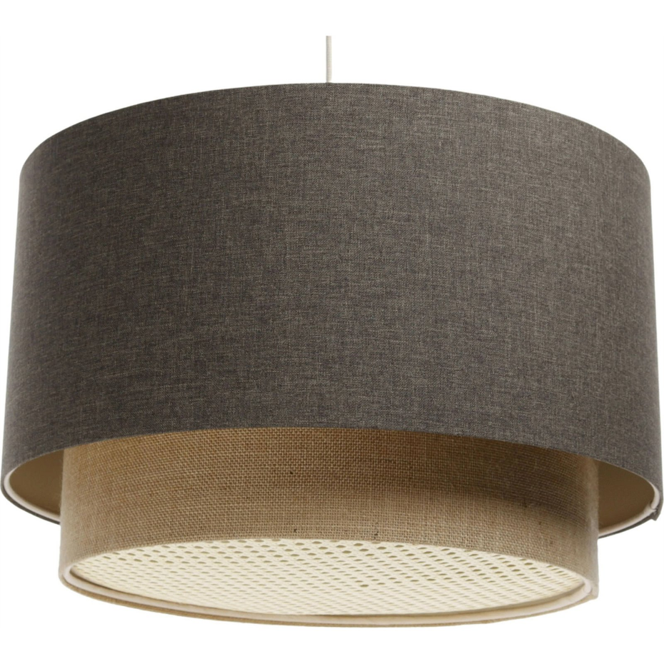 Suspension en tissu rond avec diffuseur rotin Boho Elegant