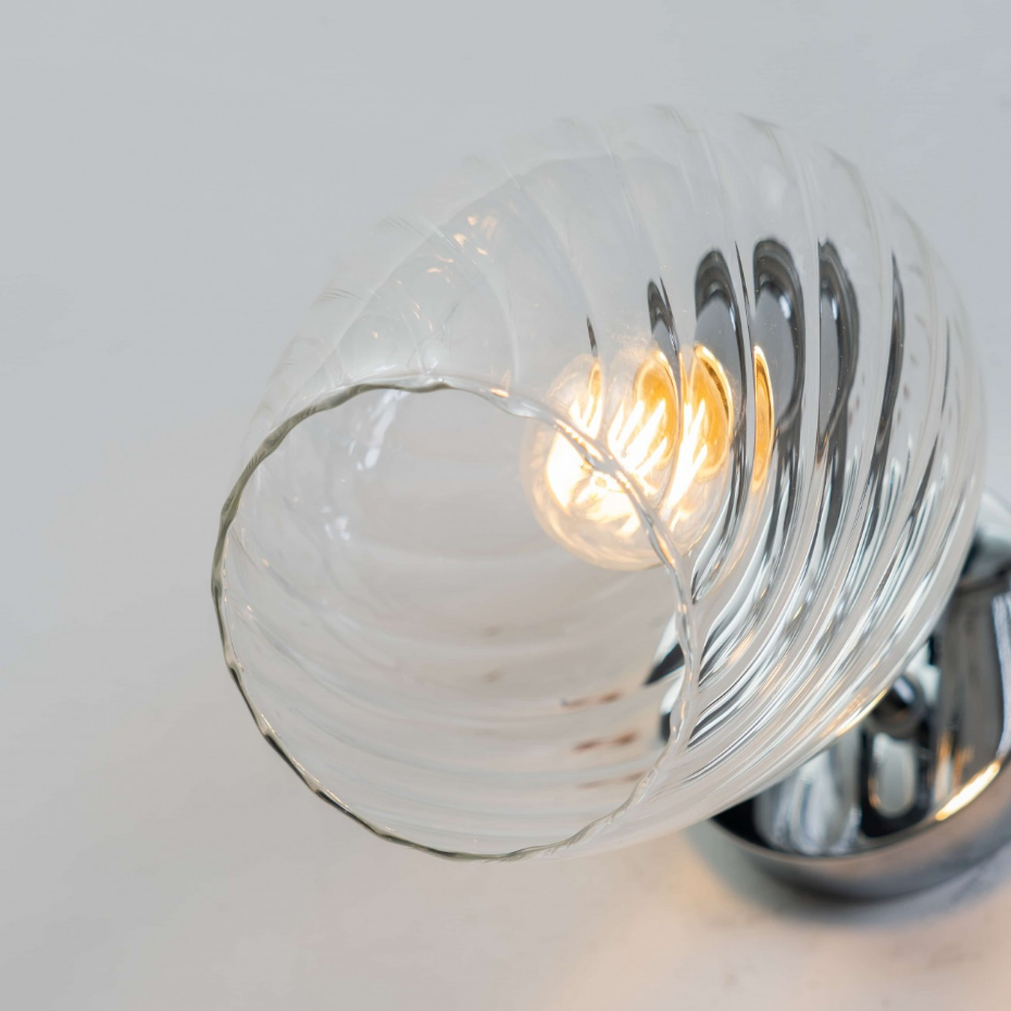 Applique en verre structure chromée - CASSIA