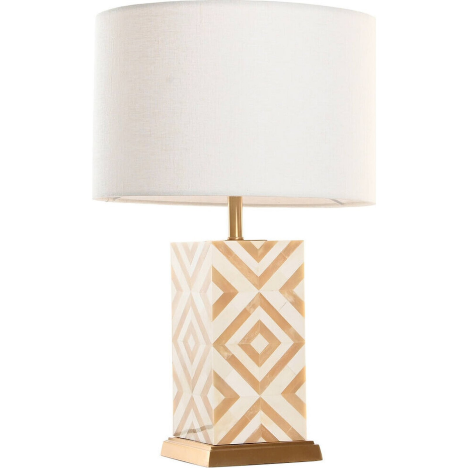 Lampe de table carrée en laiton et os Item Home India Lamps 1c25