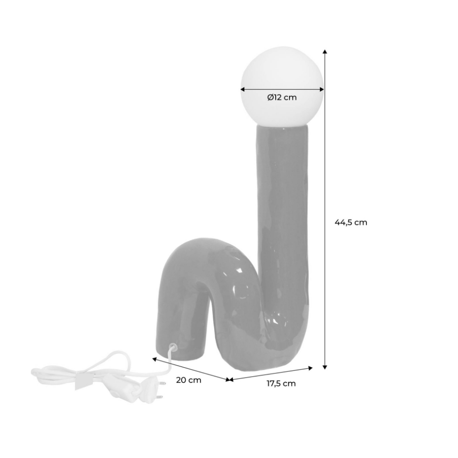 Lampe de table organique céramique vernis H 45cm ELMA