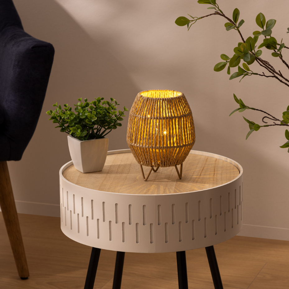 Lampe LED papier naturel ODA