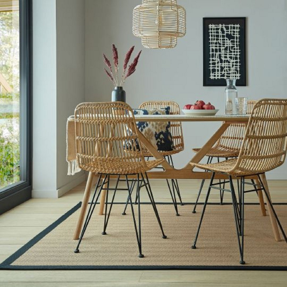Tapis salon et chambre moderne en jute RIKA