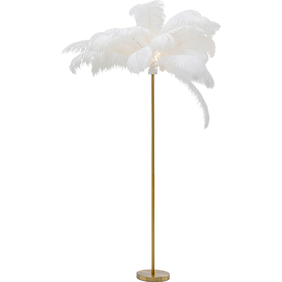 Lampadaire plumes 165cm marron