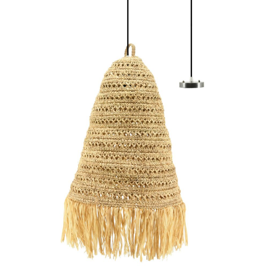 Suspension frange en raphia
