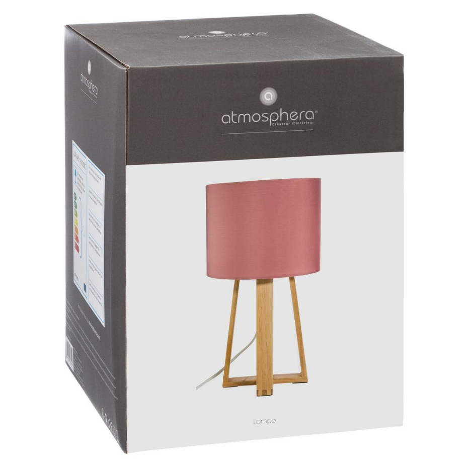 Lampe trépied bois de pin et coton MOLU