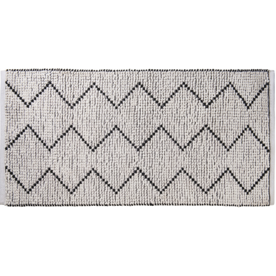 Tapis de bain déco en polycoton ZIG ZAG