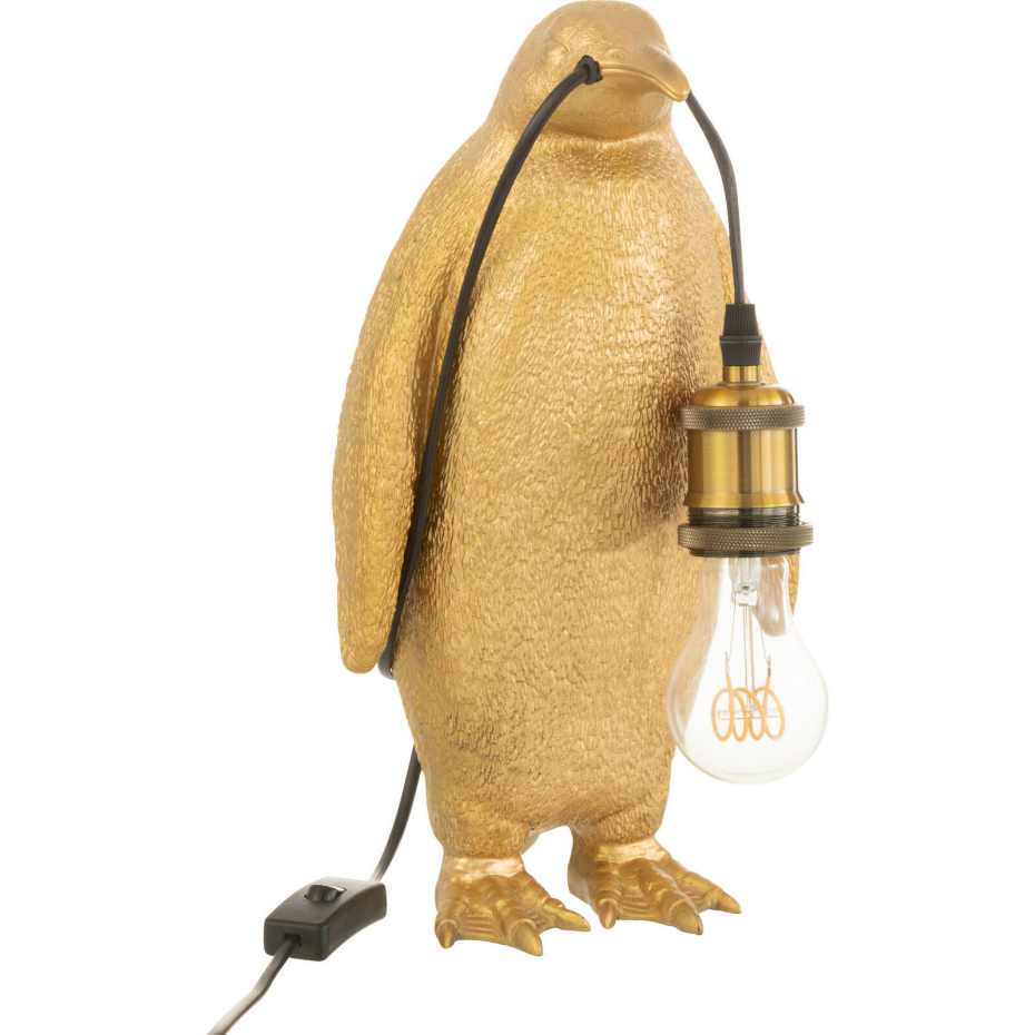 Lampe pingouin en résine décorative