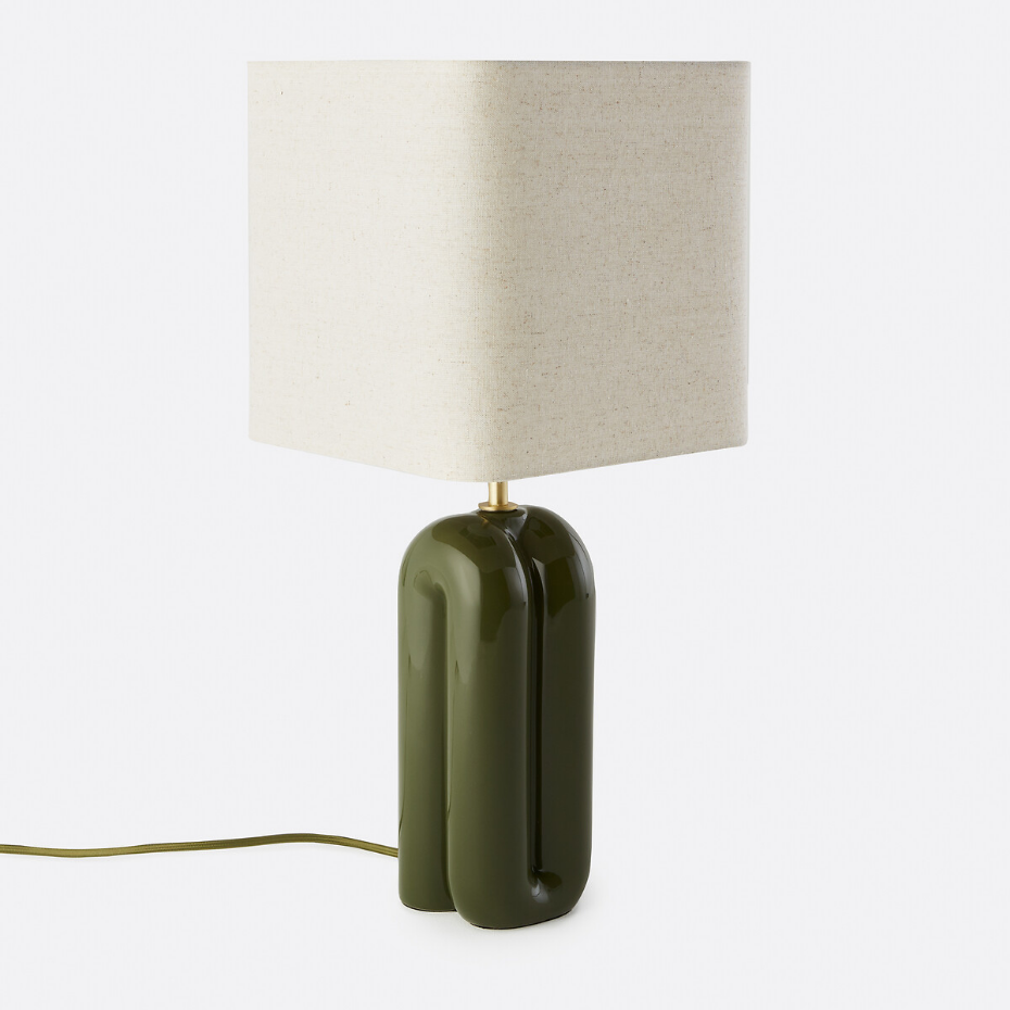 Lampe à poser céramique et lin, Malo