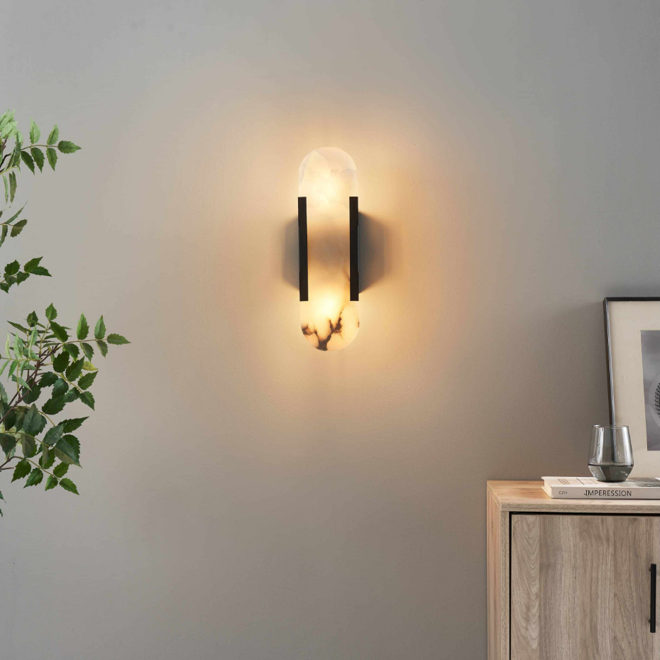 Applique LED marbre opale naturel - ENOLA