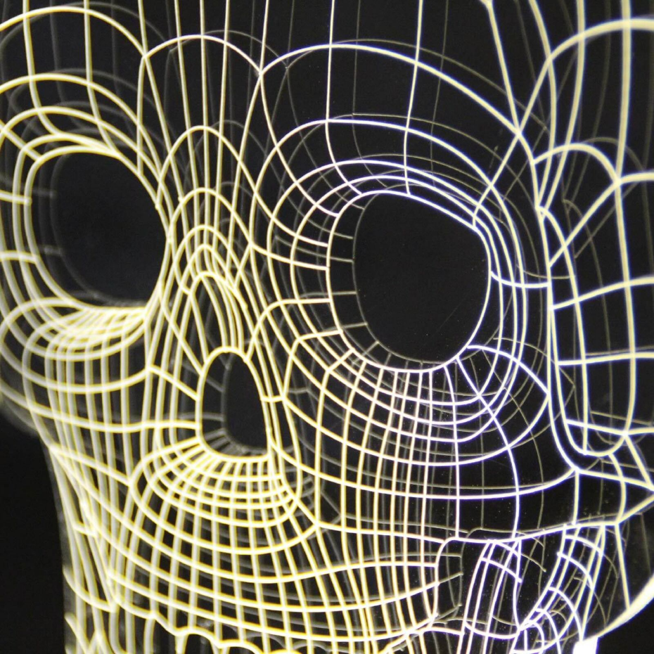 Lampe décorative en verre effet 3D skull bulbing
