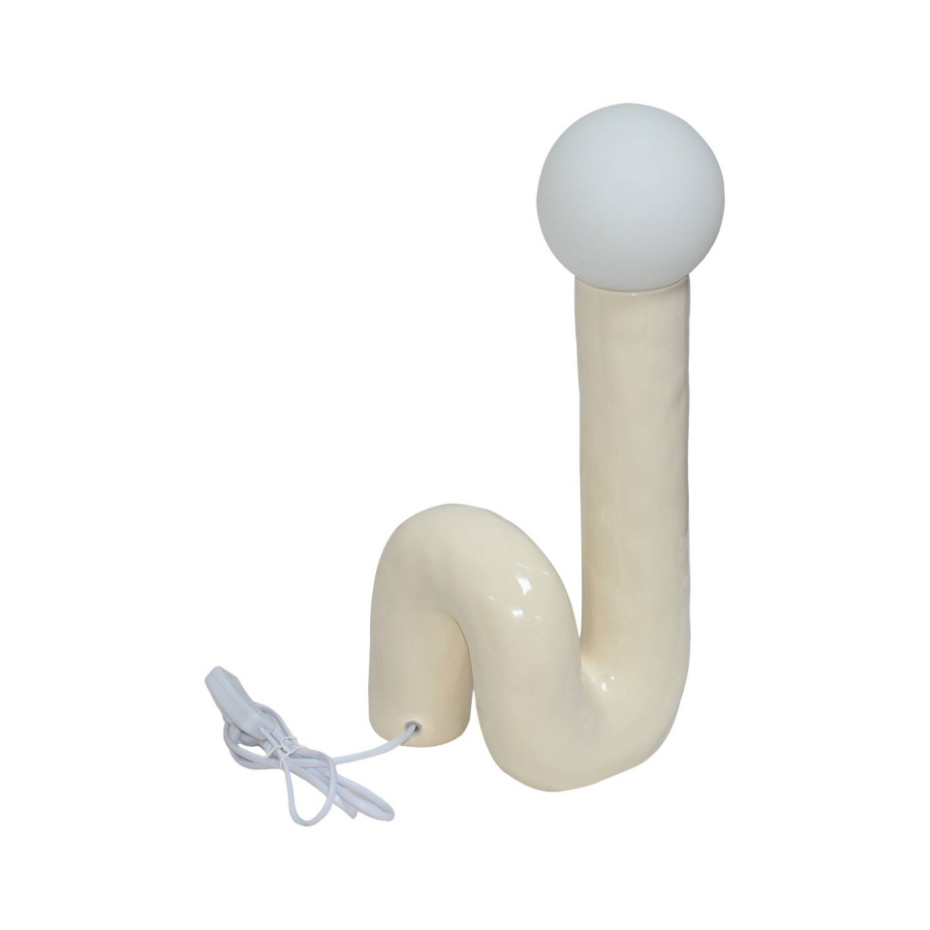 Lampe de table organique céramique vernis H 45cm ELMA