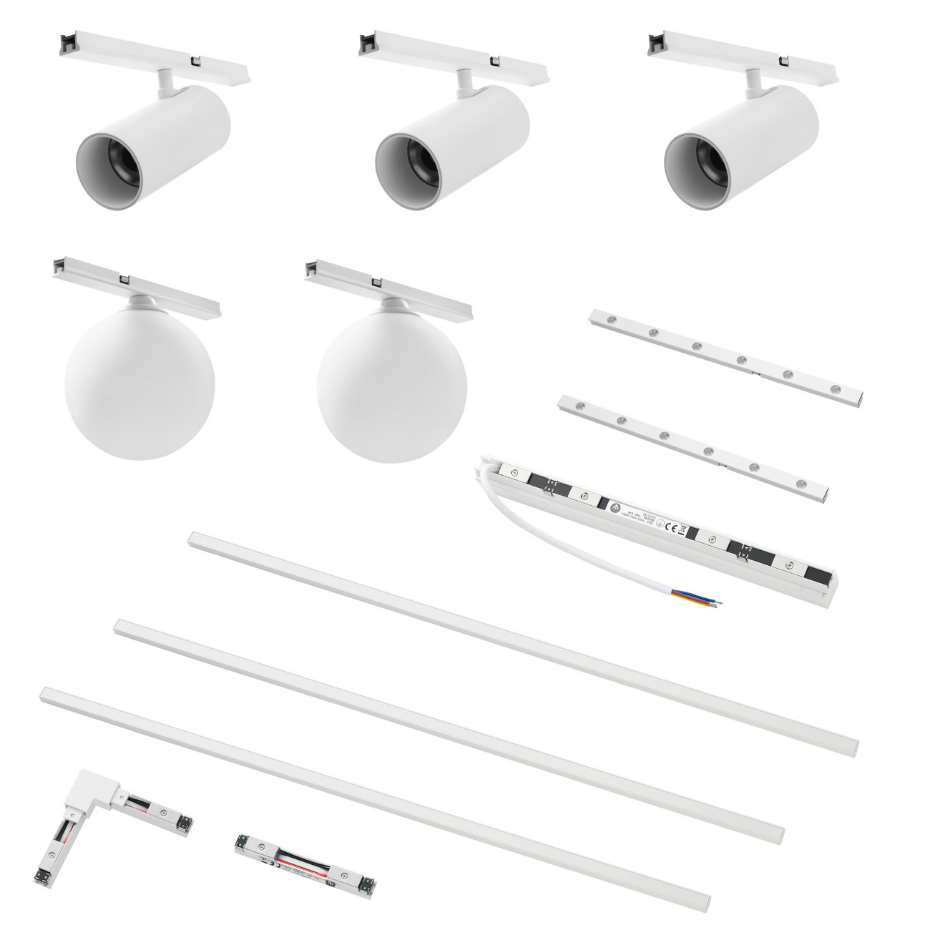 Kit 3 rails L LED spots + boules - LYNE