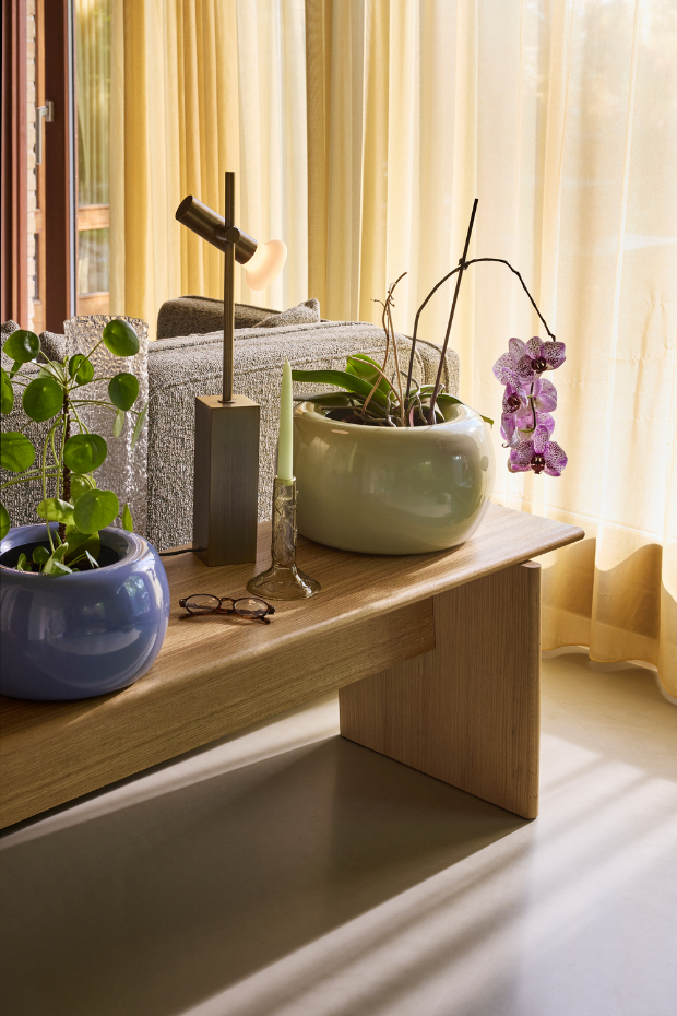 Lampe de table en fer et verre SET