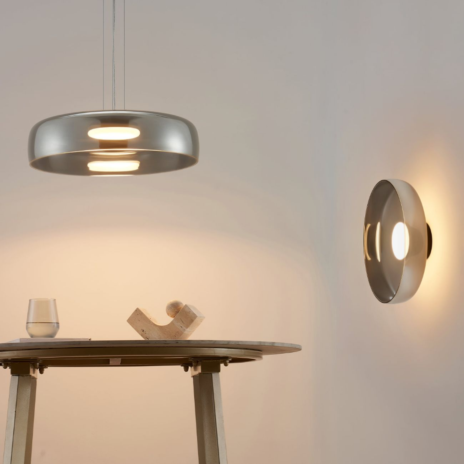 Plafonnier LED en verre fumé - RICCARDO