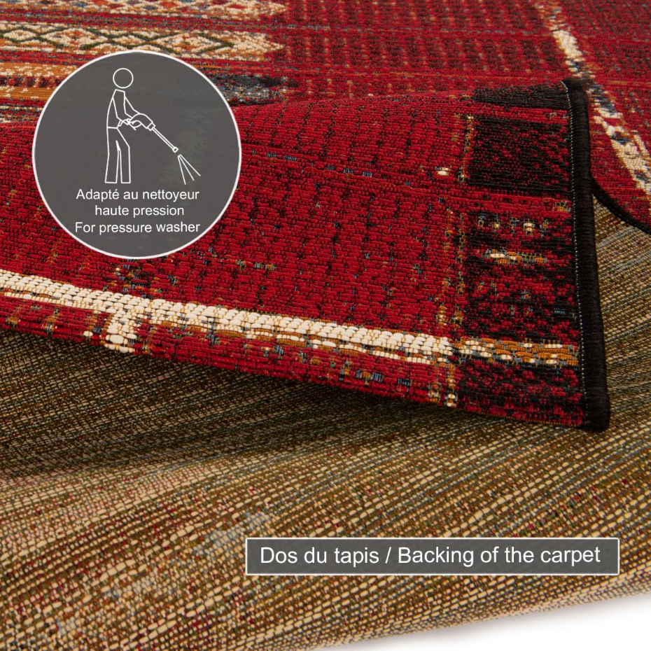 Tapis d'extérieur tissé plat à motifs géométriques - Aurora