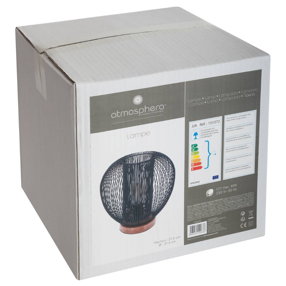 Lampe filaire design aérien hêtre et fer NODA