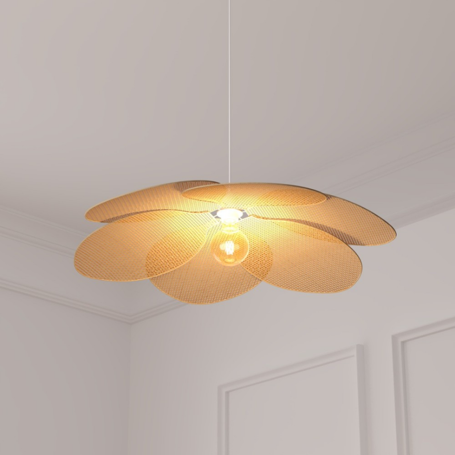Suspension pétales bambou naturel diamètre 62