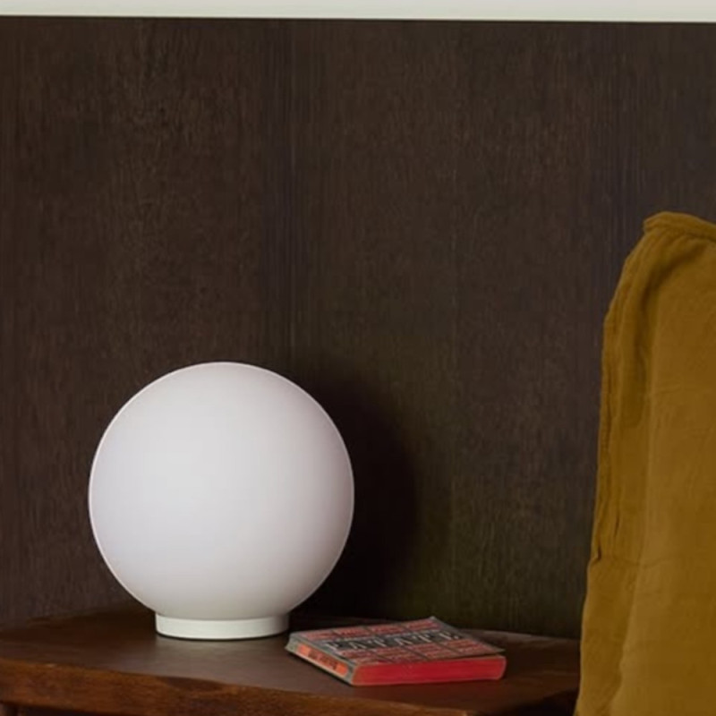 Lampe à poser globe verre soufflé blanc Diam.30 Yoga