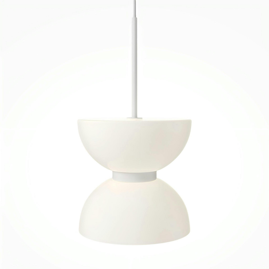 Suspension moderne métal/verre forme sablier ENID