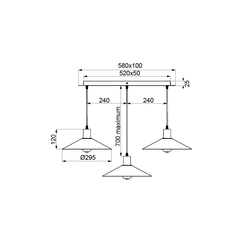 Suspension en métal design, D.29.5 , ZINGA