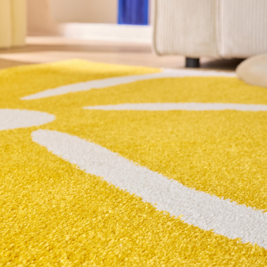 Tapis de  salon vintage à fleurs GROOVY