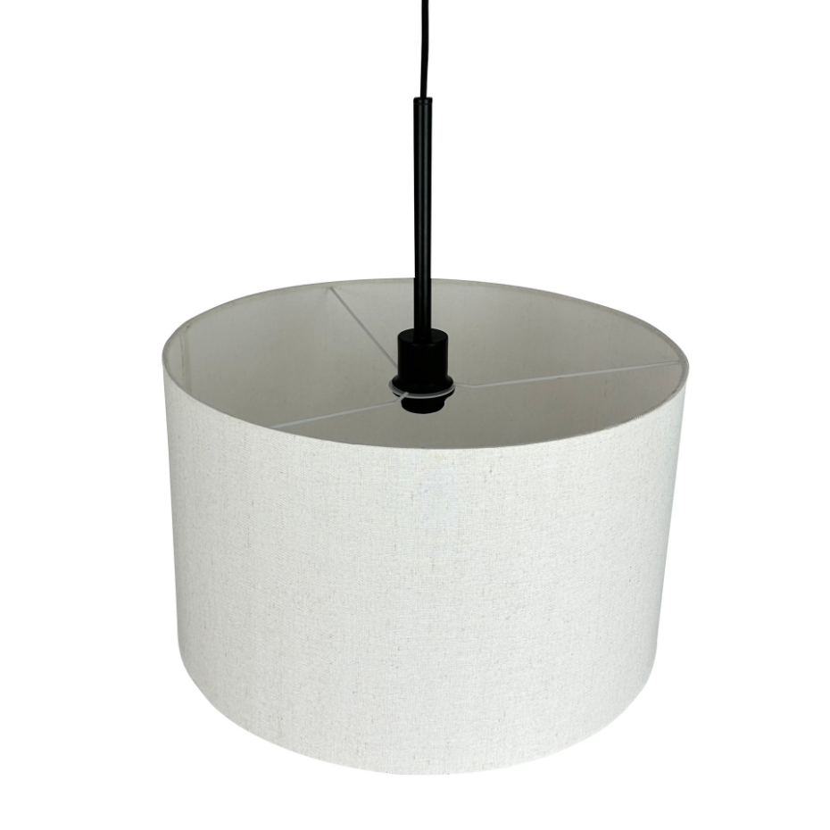 Suspension en métal et tissu Noir/Blanc Calix
