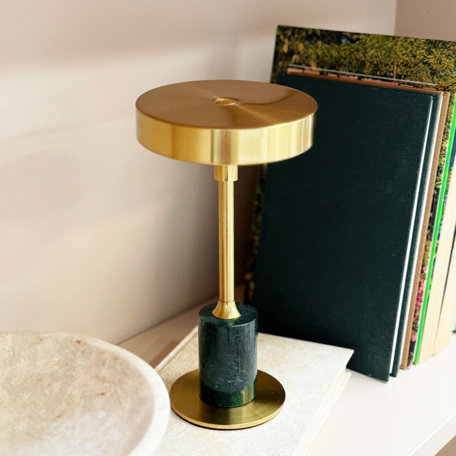 Lampe à poser LED Starlight chrome, marbre blanc