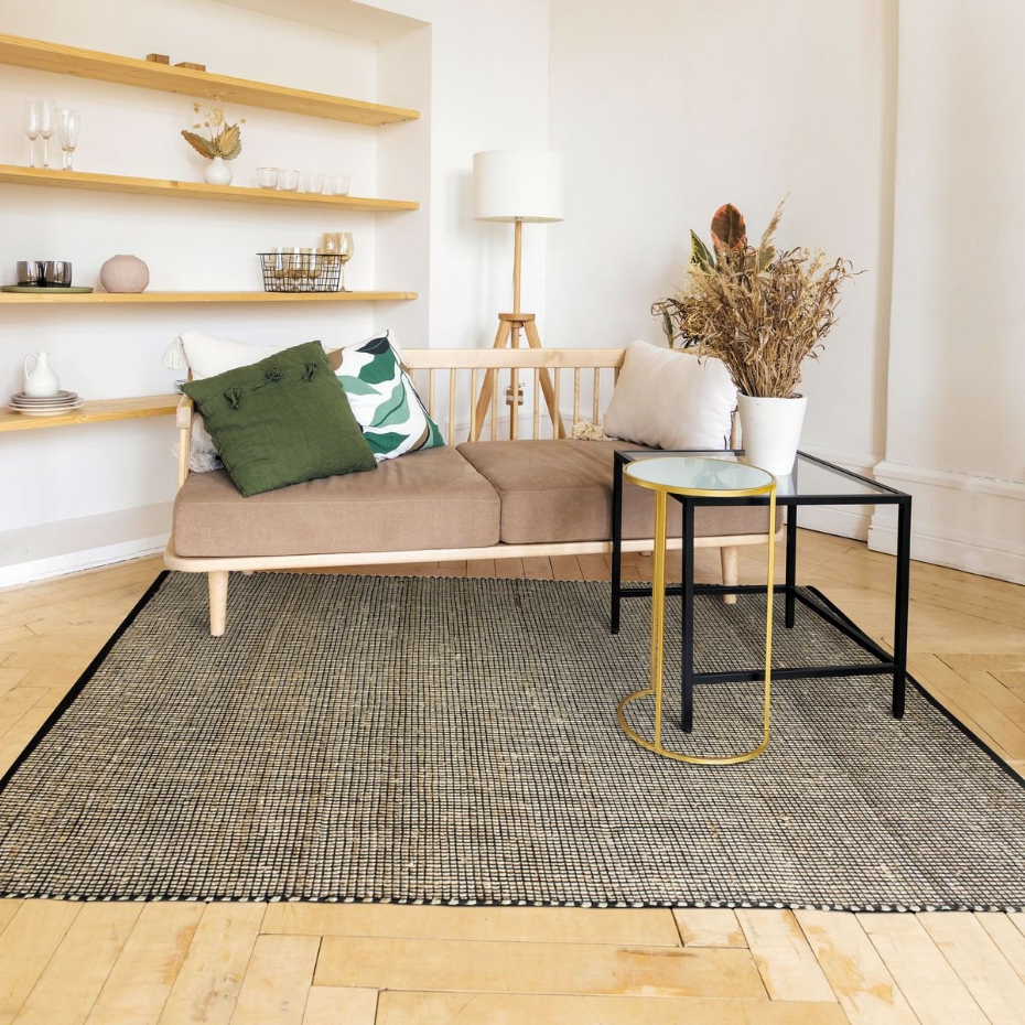 Tapis tissé en jute et coton JUTE COTON