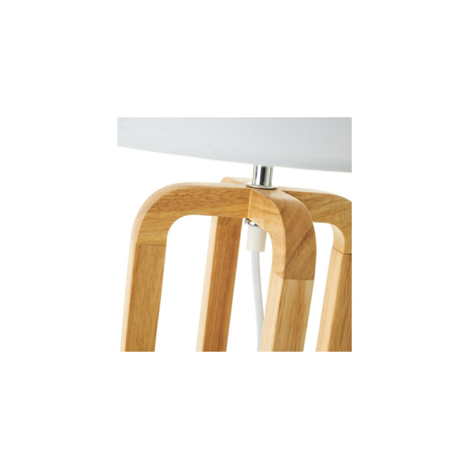 Lampe à poser chêne et abat-jour blanc - 26x26x46.7cm