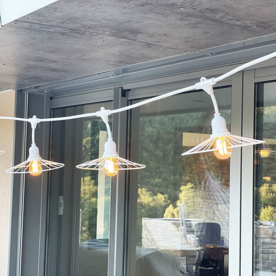 Guirlande connectable CHIC CAGE Blanc 10 ampoules E27 6M