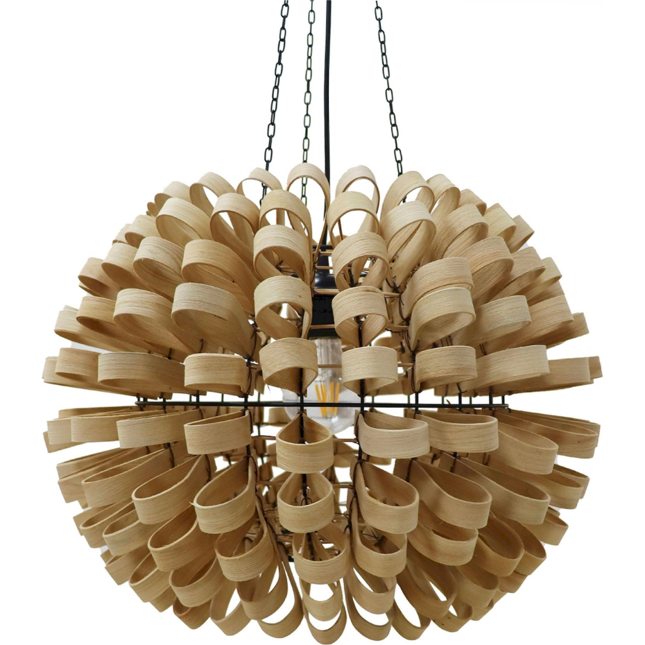Suspension ronde en bois